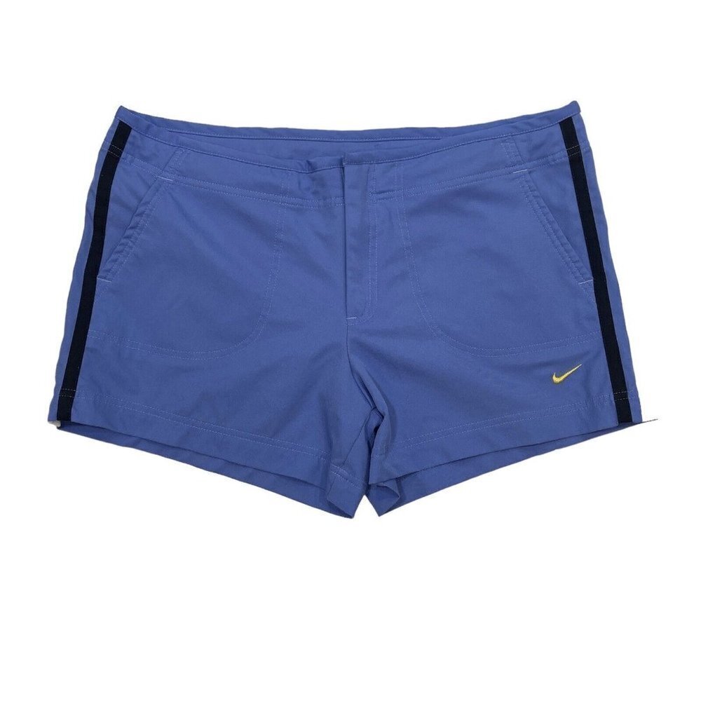 NIKE Athletic Activewear Shorts Women's Large  (12-14) Cobalt‎ Blue Zip Pockets